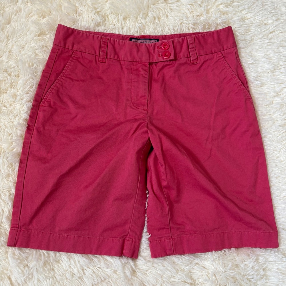 Vineyard Vines Womens Pink Bermuda Shorts Size 6 Cotton Stretch Preppy Chino
